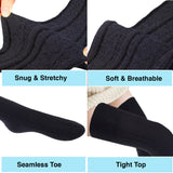 AATMart Women's 2 Pairs Awesome Comfortable Soft & Super Durable Thigh High Cotton Socks | Perfect as Winter & Spring Socks J1025 Size 6-9(Black)