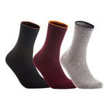 Lian LifeStyle Women's 3 Pairs Cute & Comfortable Wool Crew Socks Size 6-9 HR1612, Color (Black, Claret, Grey)