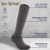 Lian LifeStyle Fascinating Children's 1 Pair Knee High Wool Blend Boot Socks Resistant, Comfortable and Health Focused, FS02 Size S (0-2Y) (Dark Gray)