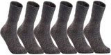 Lian LifeStyle Big Girl's Women's 6 Pairs Knee High Wool Socks HR1412 Size 6-9