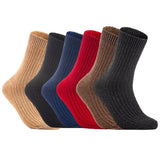 Lian LifeStyle Ultralight Men's 6 Pairs Breathable Wool Crew Socks Size 6-9