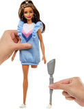 Barbie Fashionistas Doll 121 with Long Brunette Hair and Prosthetic Leg Wearing Sweater Dress and Accessories, for 3 to 8 Year Olds