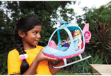 Barbie Dreamhouse Adventures Helicopter, Pink and Blue with Spinning Rotor, for 3 to 7 Year Olds