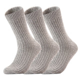 AATMart Men's 3 Pairs Lightweight Well Crafted Wool Crew Socks with Breathable Features | Athletic Moisture Wicking Socks FS03 Size 8-11 (Light Gray)