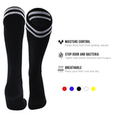 AATMart Boy's 1 Pair Lighweight & Breathable High Performance Knee-High Sports Socks  - Ultra Comfortable & Durable Long Socks XL0002 Size XXS Black