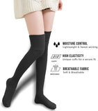 Lian LifeStyle Big Girl's Women's 3 Pairs Thigh High Cotton Socks J1025 Size 6-9