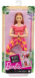 Barbie Made to Move Doll, Curvy, with 22 Flexible Joints Long Straight Red Hair Wearing Athleisure-wear for Kids 3 to 7 Years Old