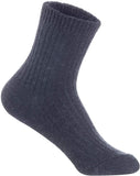 Lian LifeStyle Men's 3 Pairs Knitted Wool Blend Crew Socks LK08 Size Size 6-9 (Dark Grey)
