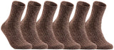 Lian LifeStyle Big Girl's Women's 6 Pairs Wool Blend Crew Socks HR1613 Size 6-9