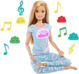 Barbie Breathe with Me Meditation Doll, Blonde, with 5 Lights & Guided Meditation Exercises, Puppy and 4 Emoji Accessories, Gift for Kids 3 to 8 Years Old