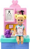 Barbie Pediatrician Playset, Brunette Doll (12-in), Exam Table, X-ray, Stethoscope, Tool, Clip Board, Patient Doll, Teddy Bear, Great Gift for Ages 3 Years Old & Up