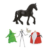 The Nightmare Before Christmas Deluxe Lighted Action Figure Box Set + Horse Club Animal Figurine Horse Toys for Girls and Boys, Pack of 2