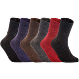 Lian LifeStyle Big Girl's Women's 6 Pairs Knee High Wool Socks HR1412 Size 6-9
