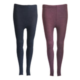 Lian LifeStyle Ultra Comfy Spandex Leggings for Women 2 Pair's | Teen & Juniors leggings - Breathable & Lightweight | Stretchy & Cool Active Wear: Workout Tights, Yoga Pants, Running Leggings | Perfect as Daily Basics, Color (Navy,Wine)