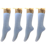 Lian LifeStyle Women's 4 Pairs Pack Soft Wool Blend Crew Socks LK1602 Size 6-9