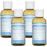 Undiluted Pure Castile Liquid Soap in Unscented: 18-in-1 All Natural Soap w/ Organic Essential Oil Unscented, All Purpose Castile Soap for Skincare, Hand Wash, Cleaning & More, 2 Fl OZ Bottle