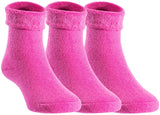 Lian LifeStyle Children's 3 Pairs Wool blend Crew Socks Plain Color Size (OM-24M)