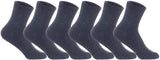 Lian LifeStyle Women's 6 Pairs Perfect Fit Wool Crew Socks. Cute and Comfortable with Wide Range of Colors and Styles LK08 Size Size 6-9 (Dark Grey)