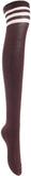 Lian LifeStyle Women's 3 Pairs Adorable Comfortable Soft Thigh High Over Knee High Cotton Socks Size 6-9 L1022(Black, Coffee, White)