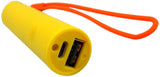 Lian LifeStyle Exceptional Portable Phone Charger w/USB Output - 2600 mAh Ultra High Capacity Lipstick Power Bank, High-Speed Charging for iPhone, iPad, Samsung & Other Cell Phones - Y7 Yellow