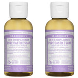 Undiluted Pure Castile Liquid Soap in Lavender Scent: 18-in-1 All Natural Soap w/ Organic Essential Oil Lavender Scent, All Purpose Castile Soap for Skincare, Hand Wash, Cleaning & More, 2 Fl OZ Bottle, 4 Bottles