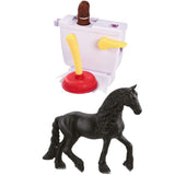 Flushin' Frenzy + Horse Club Animal Figurine Horse Toys for Girls and Boys, Pack of 2