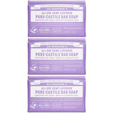 Moisturizing & Pure Castile Soap Bar  - All Natural Soap w/ Organic Essential Oil: Olive, Jojoba & Hemp Oil - All Purpose Castile Bar Soap for Hair & Skin Care, Hand Wash & More - Lavender Soap 5 OZ Per Pack, Pack of 3