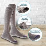 Lian LifeStyle Women's 5 Pairs Awesome, Breathable, Fancy and Cozy Knee High Cotton Boot Socks HR158212 Size 6-9(Grey)
