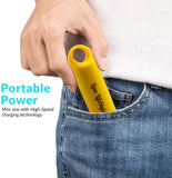 Lian LifeStyle Exceptional Portable Phone Charger w/USB Output - 2600 mAh Ultra High Capacity Lipstick Power Bank, High-Speed Charging for iPhone, iPad, Samsung & Other Cell Phones - Y7 Yellow
