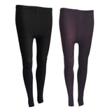 Lian LifeStyle Ultra Comfy Spandex Leggings for Women 2 Pair's | Teen & Juniors leggings - Breathable & Lightweight | Stretchy & Cool Active Wear: Workout Tights, Yoga Pants, Running Leggings | Perfect as Daily Basics, Color (Black,Purple)