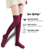Lian LifeStyle Women's 1 Pair Adorable Knee High Cotton Socks JMYP1025 Size 6-9