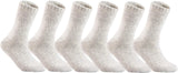 Lian LifeStyle Men's 6 Pairs Great Activewear Wool Crew Socks LK1603 Size 6-9