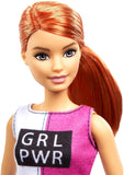 Barbie Fitness Doll, Red-Haired, with Puppy and 9 Accessories, Including Yoga Mat with Strap, Hula Hoop and Weights, Gift for Kids 3 to 7 Years Old