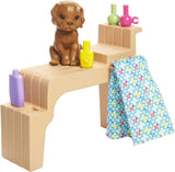 Barbie Mani-Pedi Spa Playset with Blonde Barbie Doll, Puppy, Foot Spa & Accessories, 2 Fizzy Packs Create Foaming Foot Bath, Color-Change on Doll’s Nails, Gift for Kids 3 to 7 Years Old