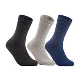 Lian LifeStyle Gorgeous Big Girls Women's 3 Pair Wool Crew Socks Size 6-9 FS03, Color (Black,LightGrey,NavyBlue)