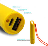 Lian LifeStyle Exceptional Portable Phone Charger w/USB Output - 2600 mAh Ultra High Capacity Lipstick Power Bank, High-Speed Charging for iPhone, iPad, Samsung & Other Cell Phones - Y7 Yellow