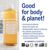 Dr. Bronnerâ€™s - Pure-Castile Liquid Soap (Citrus) - Made with Organic Oils, 18-in-1 Uses: Face, Body, Hair, Laundry, Pets and Dishes, Concentrated, Vegan, Non-GMO