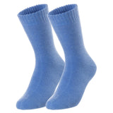 Lian LifeStyle Men's 2 Pairs Ultralight Wool Blend Crew Socks WD Plain Size 6-9