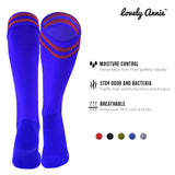 Lovely Annie 1 Pair Ultra Comfortable Girls Knee High Sports Socks Perfect as Activewear as Soccer, Football, and Other Sports XL002 Size S Blue