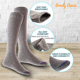 Lovely Annie Women's 3 Pairs Cute High Knee Cotton Socks, Cozy Fluffy Fancy with a Wide Color and Size Range Size 7-9 A158212(Grey)