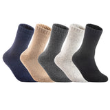 4 Pairs High Performance Men's Wool Socks, Breathable, Lightweight Moisture Wicking Crew Socks as Hiking and Running Socks One Size LK03(Assorted)