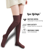 Lian LifeStyle Women's 1 Pair Adorable Knee High Cotton Socks JMYP1025 Size 6-9