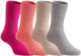 Lian LifeStyle Durable Children's 4 Pairs Wool Crew Socks CGF115 Size (0Y-6Y)