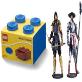 Desk Drawer 4 knobs Stackable Storage Box Blue+ Toys Mortal Kombat Scorpion and Raiden 7" Action Figure Multipack, Pack of 2