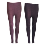 Lian LifeStyle Ultra Comfy Spandex Leggings for Women 2 Pair's | Teen & Juniors leggings - Breathable & Lightweight | Stretchy & Cool Active Wear: Workout Tights, Yoga Pants, Running Leggings | Perfect as Daily Basics, Color (Wine,Purple)
