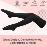 Lian LifeStyle Women's 1 Pair Adorable, , Fashionable Thigh High Cotton Socks for everyday relaxed feet LW1025 Size 6-9(Black)