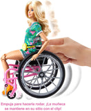 Barbie Fashionistas Doll #165, with Wheelchair & Long Blonde Hair Wearing Tropical Romper, Orange Shoes & Lemon Fanny Pack, Toy for Kids 3 to 8 Years Old