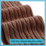 AATMart Awesome Women's 4 Pairs Thigh High Cotton Socks Soft, Super Durable Perfect as Winter Socks ATT1024 Size 6-9 (Coffee)