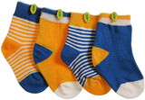 Lian LifeStyle Baby Toddler 4 Pairs Pack Cute Cotton Socks 3 Sizes(0-36M)