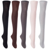 Lian LifeStyle Big Girl's Women's 5 Pairs Knee Thigh High Socks L1024 Size 6-9